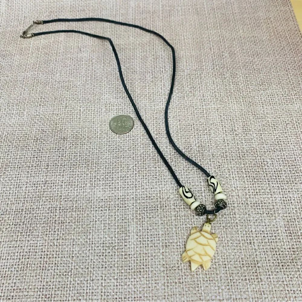 Bone Carved Turtle Necklace
